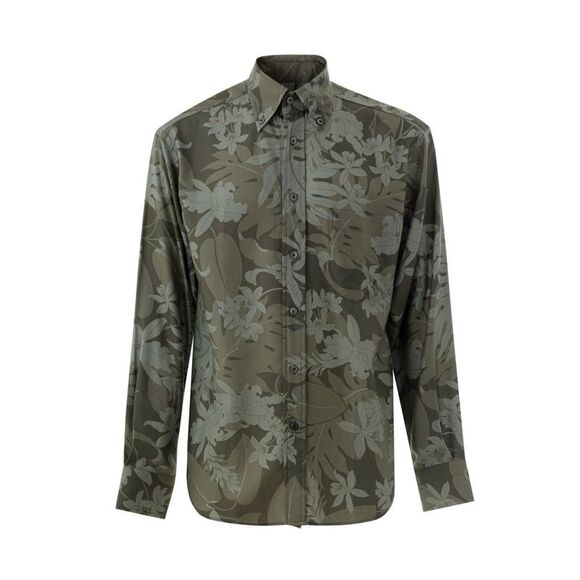 Tom Ford Green Lyocell Pattern Men's Shirt